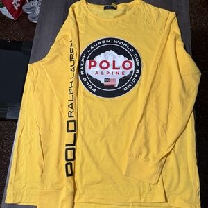 Polo by Ralph Lauren Yellow Long Sleeve Polo Alpine Logo Tee